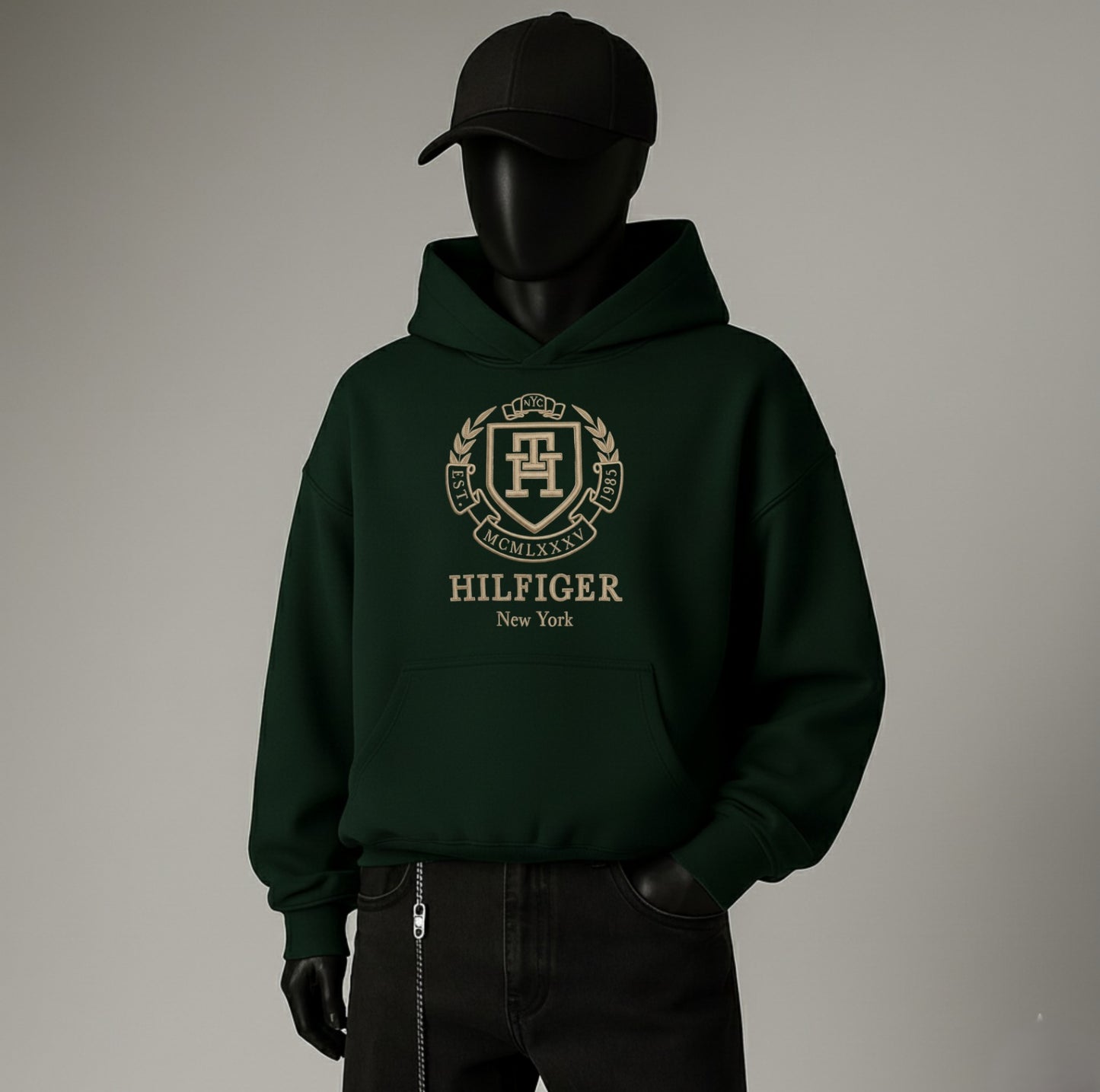 TOMMY HILFIGER- NEW YORK-Hoodies Embroidery-over size